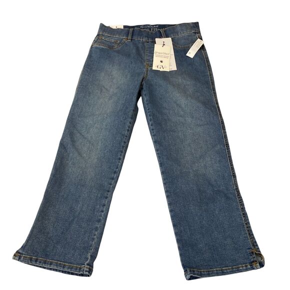 Gloria Vanderbilt Jeans Womens 6 Blue Denim Shape Effect Stretch High Rise Capri - Picture 1 of 13